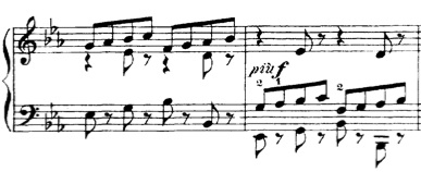 (two measures from Moszkowski's 
