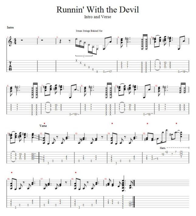 Runnin' With The Devil  Guitar Pro Tab